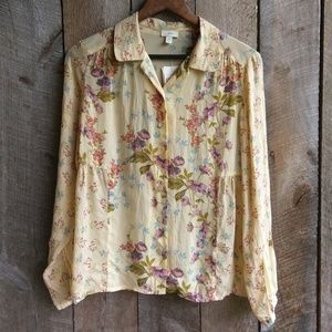 NWT J. Jill Sheer Floral Blouse XD